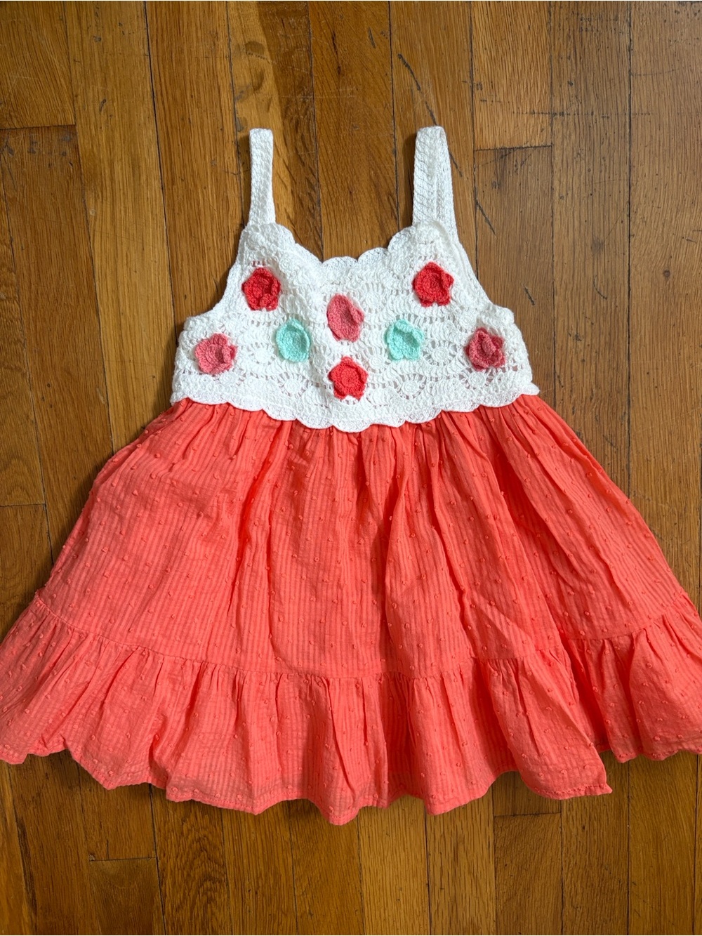 Haute Hippie Coral Pink Crochet Bodice Dress 3t Jumping